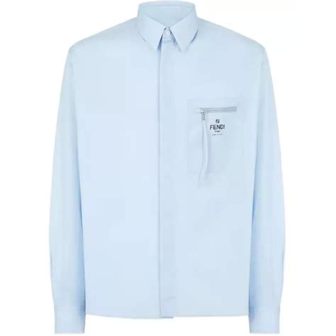 light blue fendi shirt|Fendi Light Blue Cotton Shirt .